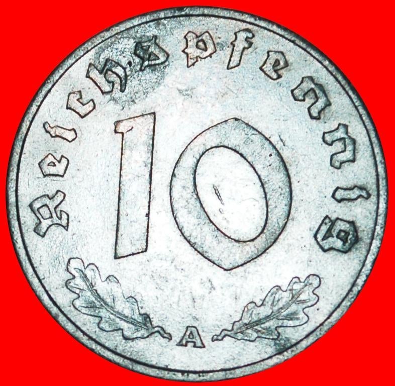 Ⰺ SWASTIKA: GERMANY 10 REICHSPFENNIGS 1943A PRUSSIA!, Postzegels en Munten, Ophalen of Verzenden, Duitsland, Losse munt