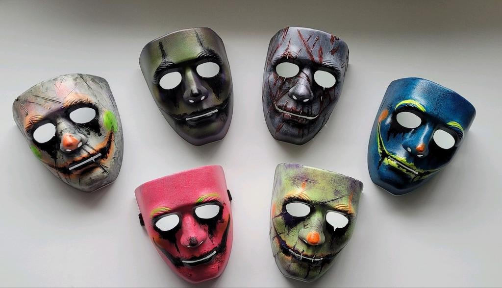 Carnavals maskers (6 stuks) – Blacklight / Creepy, Ophalen of Verzenden, Nieuw, Carnaval