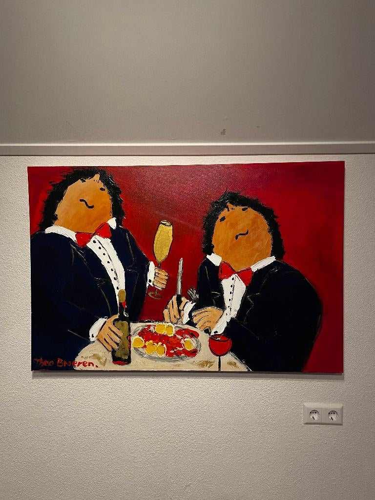 Theo Broeren origineel schilderij – 120 x 80 cm, Antiek en Kunst, Ophalen