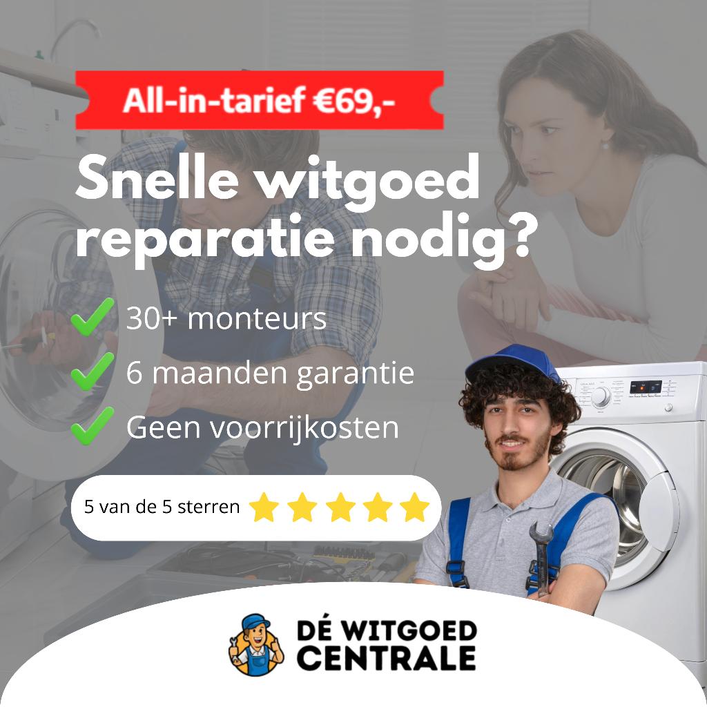 Wasmachine, vaatwasser, droger, koelkast reparatie Amsterdam