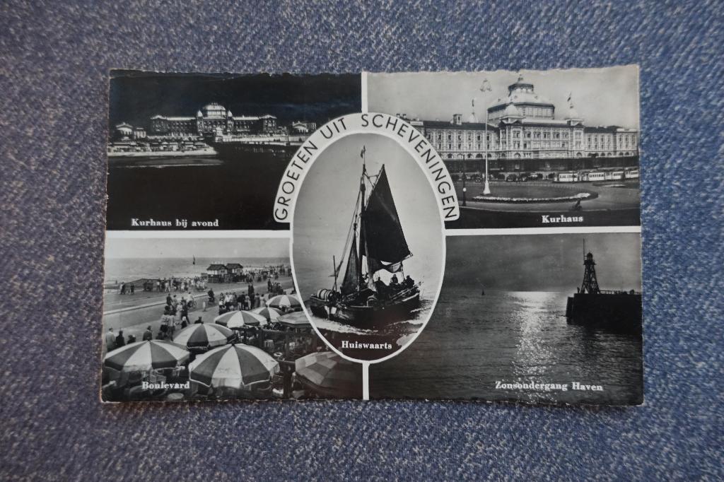 Den Haag. Groeten uit Scheveningen, Ophalen of Verzenden, 1940 tot 1960, Gelopen, Zuid-Holland