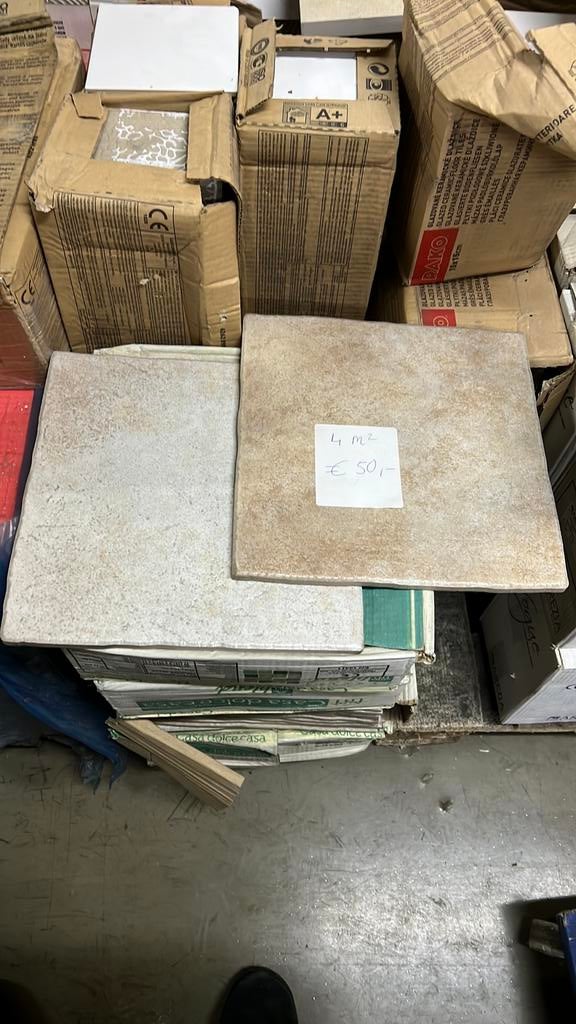 Vloertegels mix 4 m2 voor 50€  30,4x30,4 cm  terra, Doe-het-zelf en Verbouw, Ophalen, Keramiek, Nieuw, 20 tot 40 cm