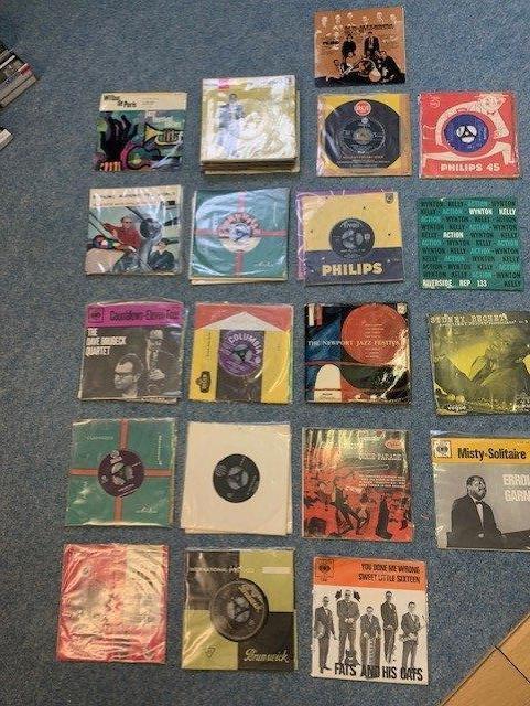 Unieke collectie Jazz singles/EP's Jaren '50 - '60, Gebruikt, Overige formaten, Ophalen of Verzenden, 1940 tot 1960