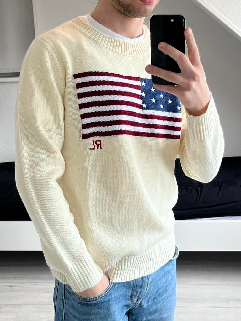 Crème gebroken wit polo ralph lauren usa flag trui s, Kleding | Dames, Truien en Vesten, Ophalen of Verzenden, Zo goed als nieuw