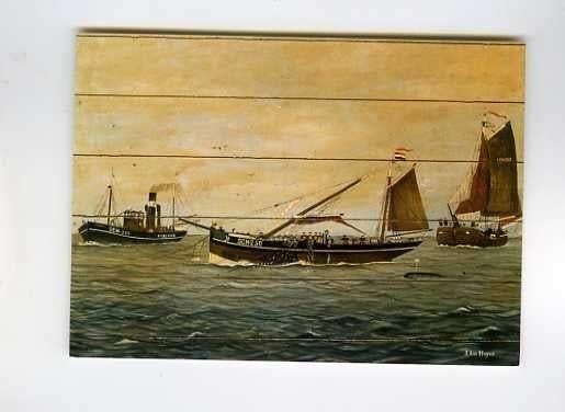 scheepvaart-kaart-SCHEVENINGEN-SCH 250, Ophalen of Verzenden, 1940 tot 1960, Gelderland