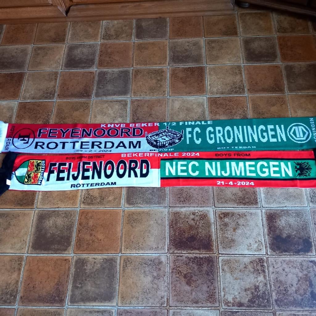 KNVB beker sjaals 2024 Feyenoord, Verzamelen, Sportartikelen en Voetbal, Verzenden, Nieuw, Feyenoord, Vaantje of Sjaal