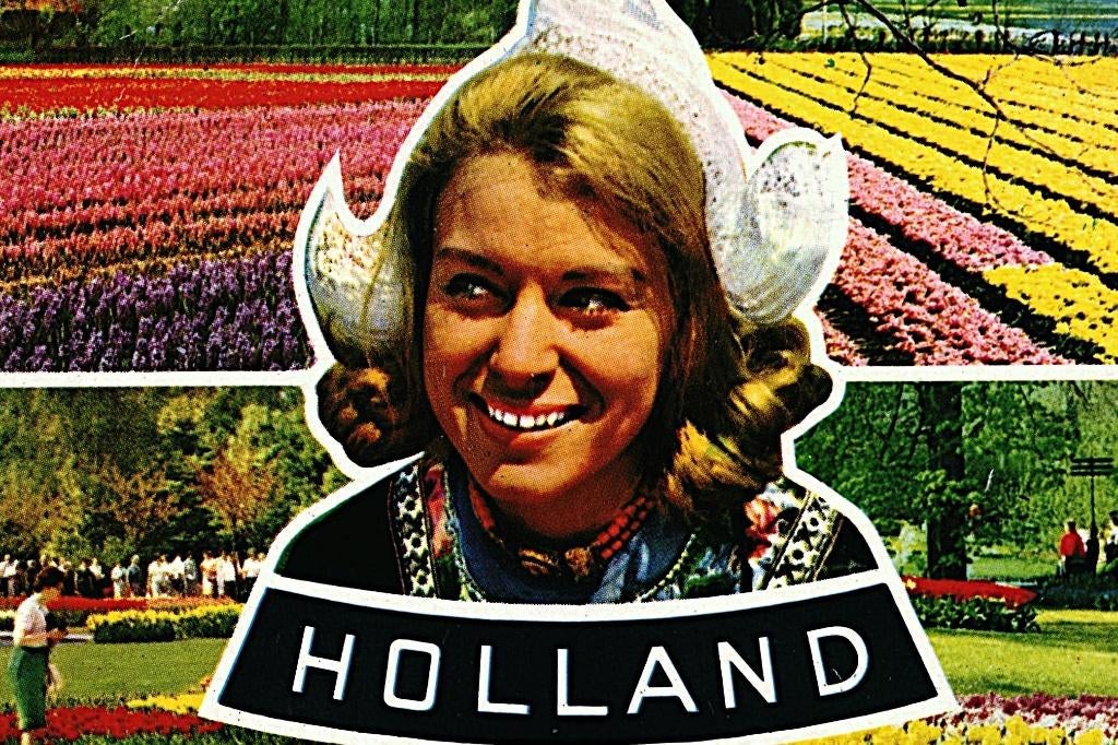913303 Bloemenvelden klederdracht Gelopen met zegel, Ophalen of Verzenden, 1980 tot heden, Gelopen, Noord-Holland