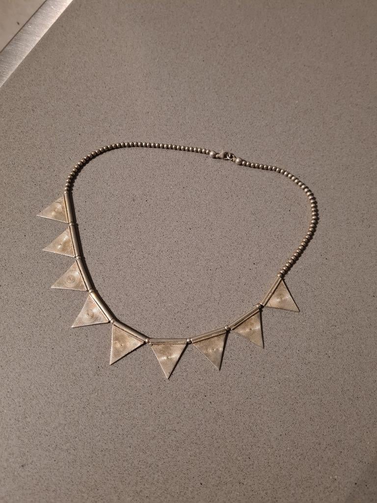 MOOI!Massieve vintage antiek native bohemian gypsy zilver, Met hanger, Ophalen of Verzenden, Zo goed als nieuw, Zilver