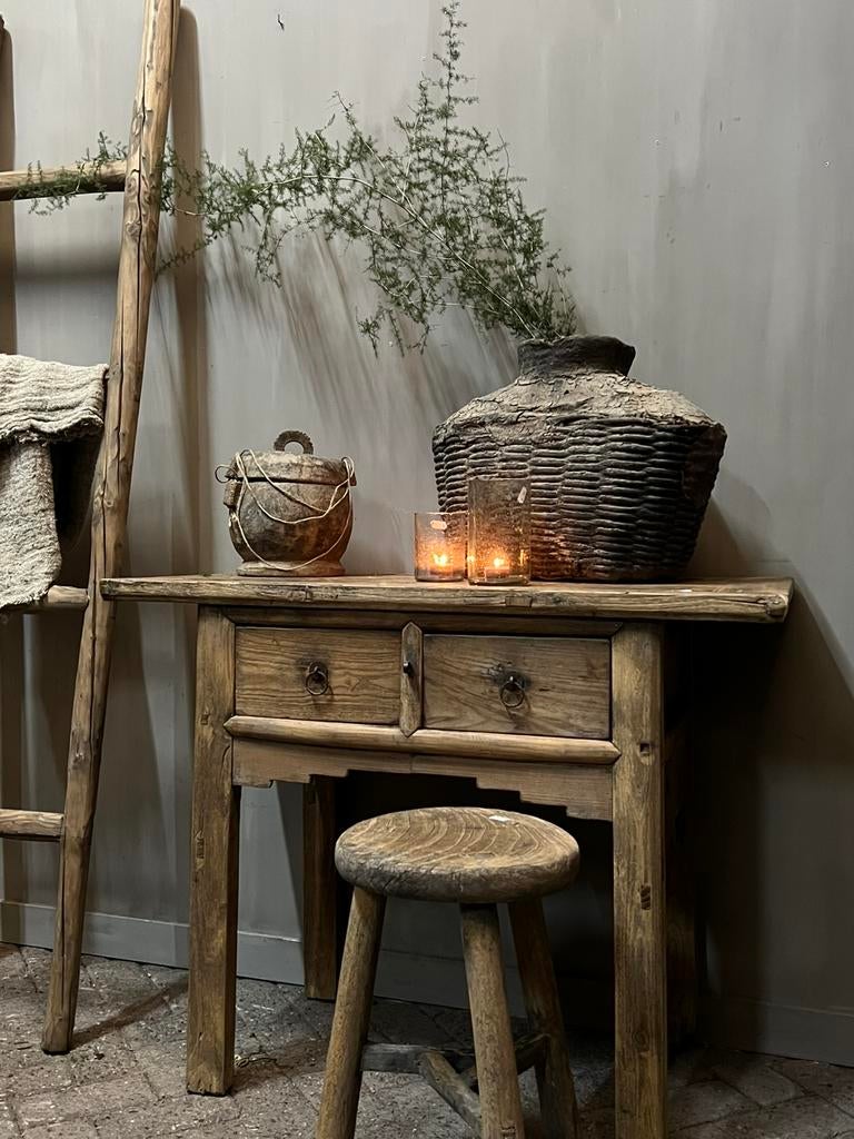 Chinese Elmwood tafel Sidetable wandtafel stoer oud hout, Huis en Inrichting, Tafels | Sidetables, Ophalen, 100 tot 150 cm, Zo goed als nieuw