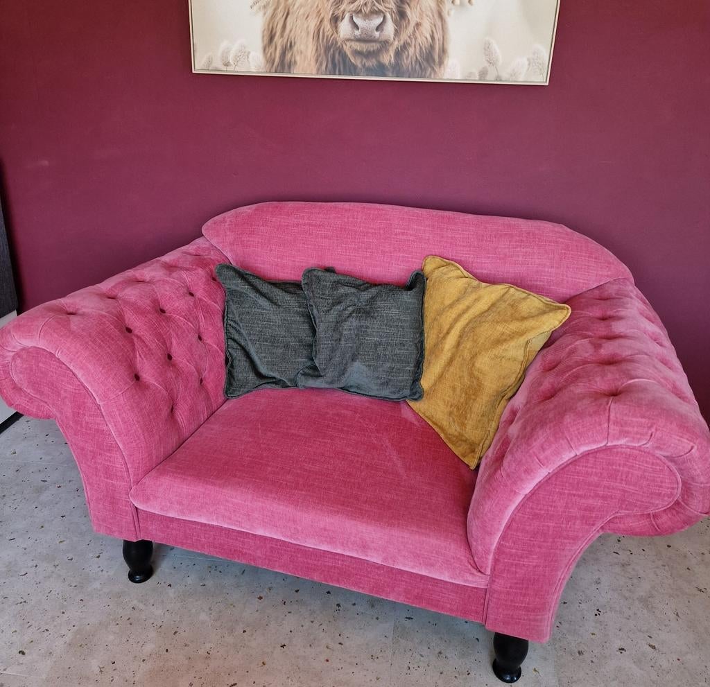 Mooie Loveseat, chesterfield stijl, Huis en Inrichting, Ophalen, Gebruikt, Tweepersoons, 75 tot 100 cm