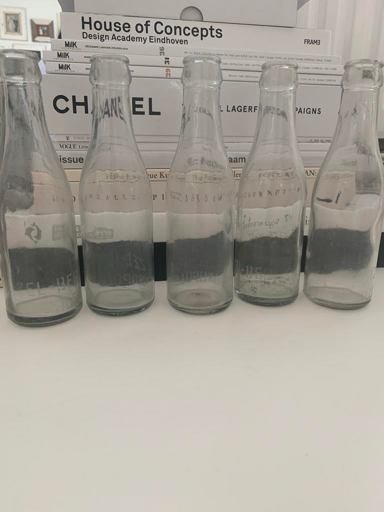 Oude limonade flesjes, Gebruikt, Overige typen, Ophalen of Verzenden, Glas