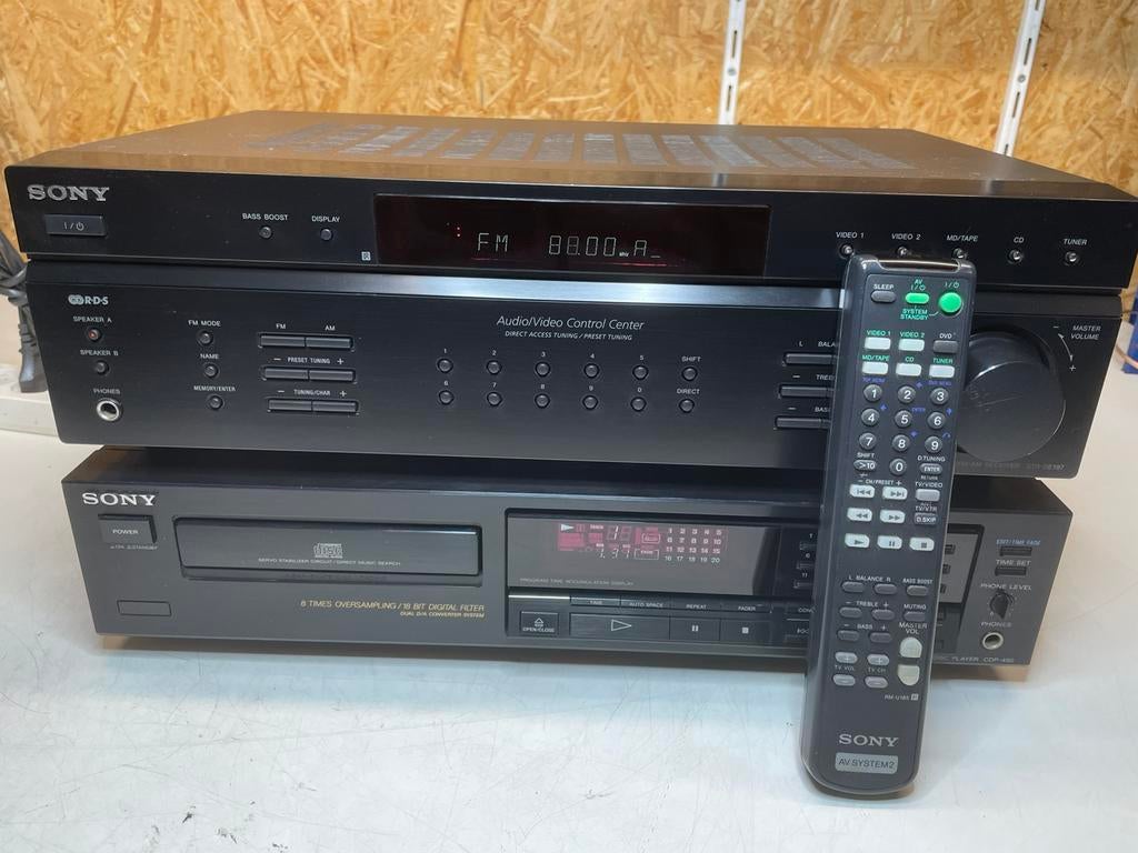 SONY STR-DE197 Receiver en CDP-490 cd-speler met garantie, Audio, Tv en Foto, Stereo-sets, Gebruikt, Cd-speler, Sony, Losse componenten