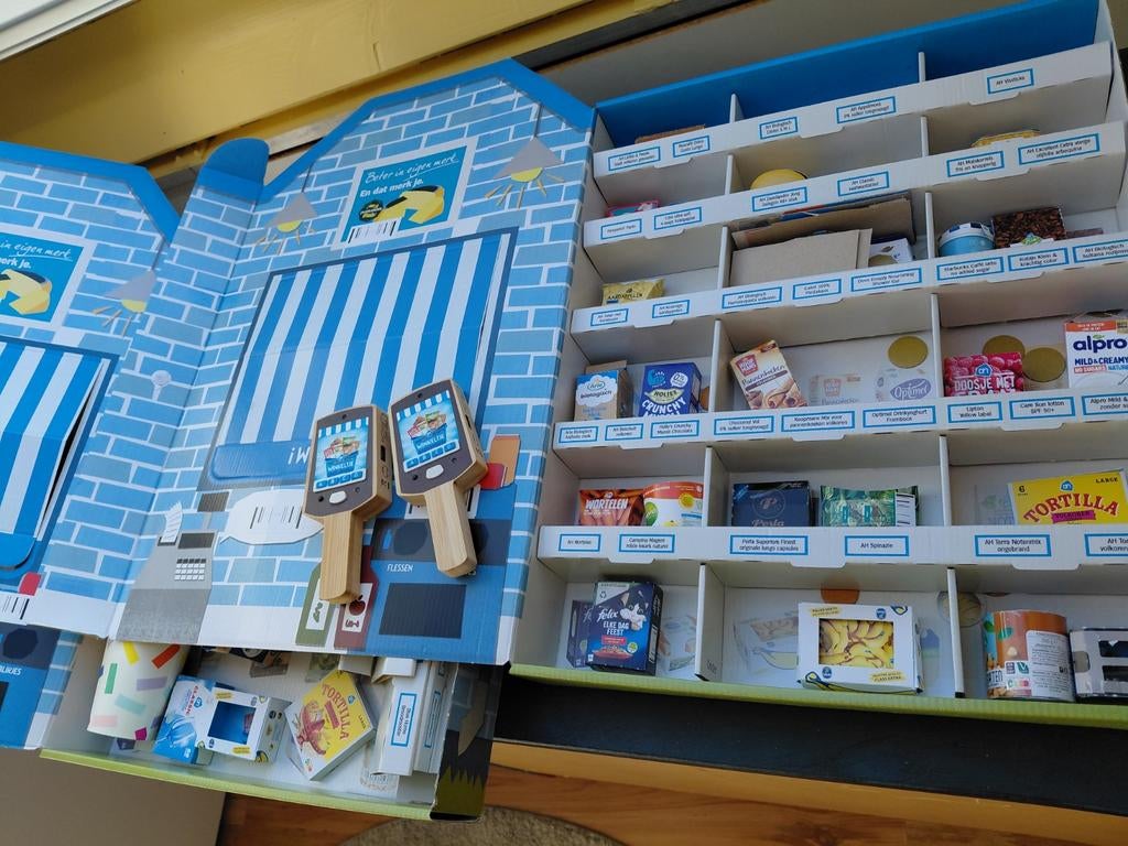 Twee AH Mini Supermarkt Winkeltjes + Handscanners, Ophalen of Verzenden