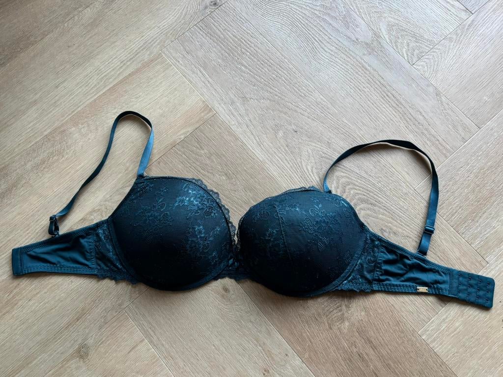 Sam Friday Polly push-up bh kant maat 75F petrol groen blauw, Ophalen of Verzenden, Groen, BH
