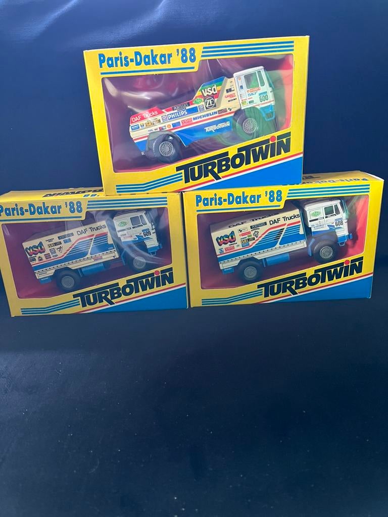 Dakar DAF Jan de Rooy Set 1988/X1 nr600 en 2x DAF volg truck, Hobby en Vrije tijd, Modelauto's | 1:50, Ophalen of Verzenden, Zo goed als nieuw