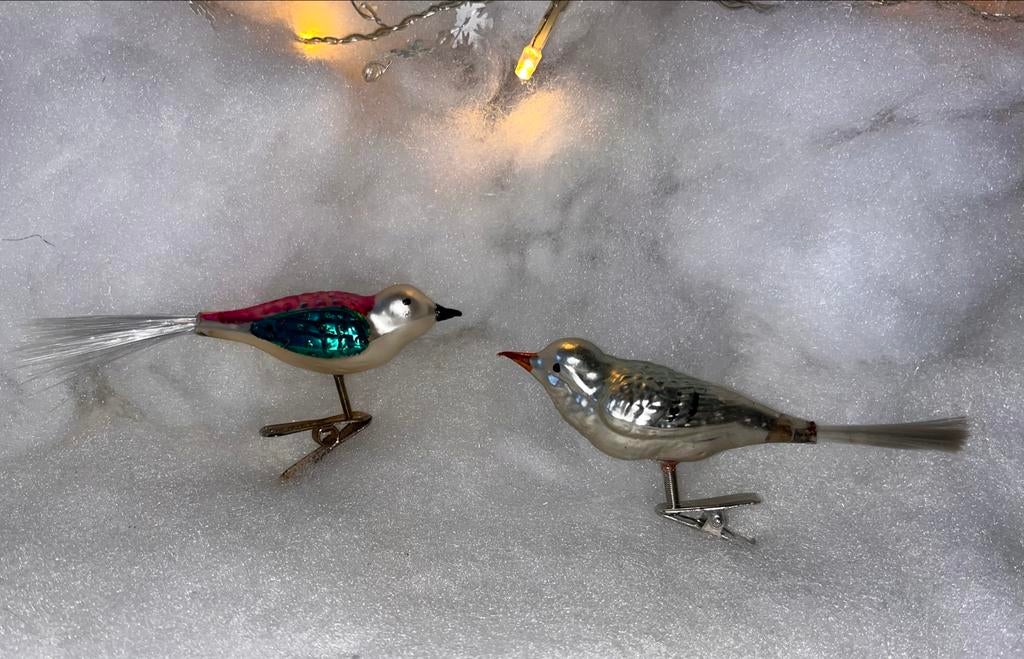 Vintage Vogel Kerstboomversiering, Ophalen of Verzenden, Gebruikt