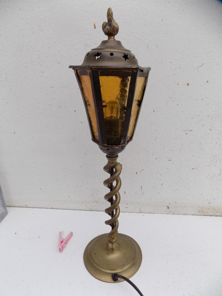 Amsterdamse school lantaarnlampje arts en craft, Huis en Inrichting, Ophalen of Verzenden, Gebruikt, Glas, Minder dan 50 cm