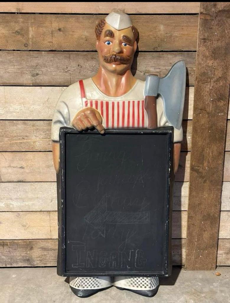 Oud Slagerij Reclamebord Krijtbord - Jaren 70, Antiek en Kunst, Ophalen of Verzenden