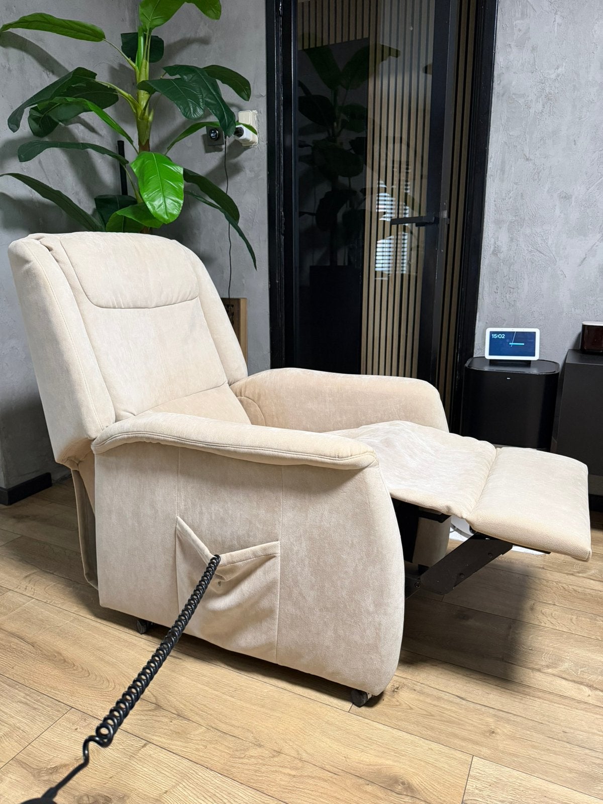 Sta-op Stoel Relaxfauteuil HUKLA M Accu Microleder heel mooi, Ophalen, Zo goed als nieuw, Minder dan 75 cm, 50 tot 75 cm