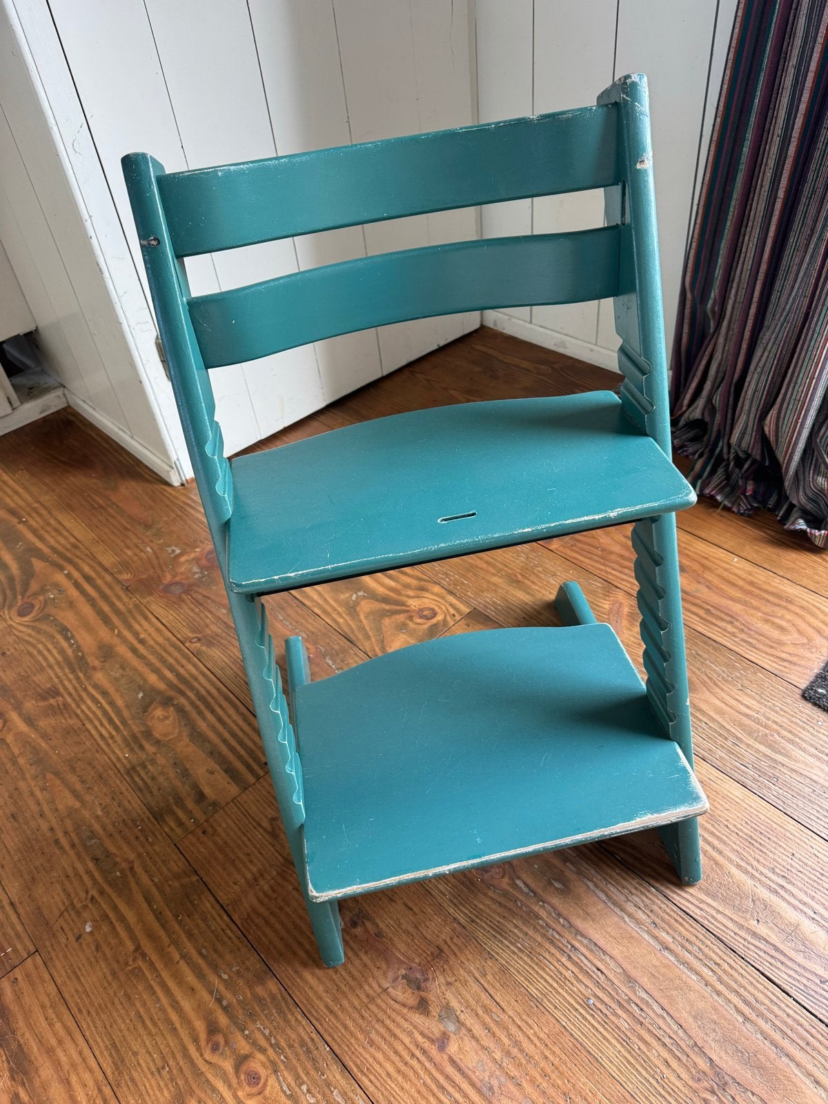 Stokke Tripp Trapp meegroeistoel - Petrol blauw, Ophalen, Gebruikt, Meegroeistoel, Aanschuifbaar