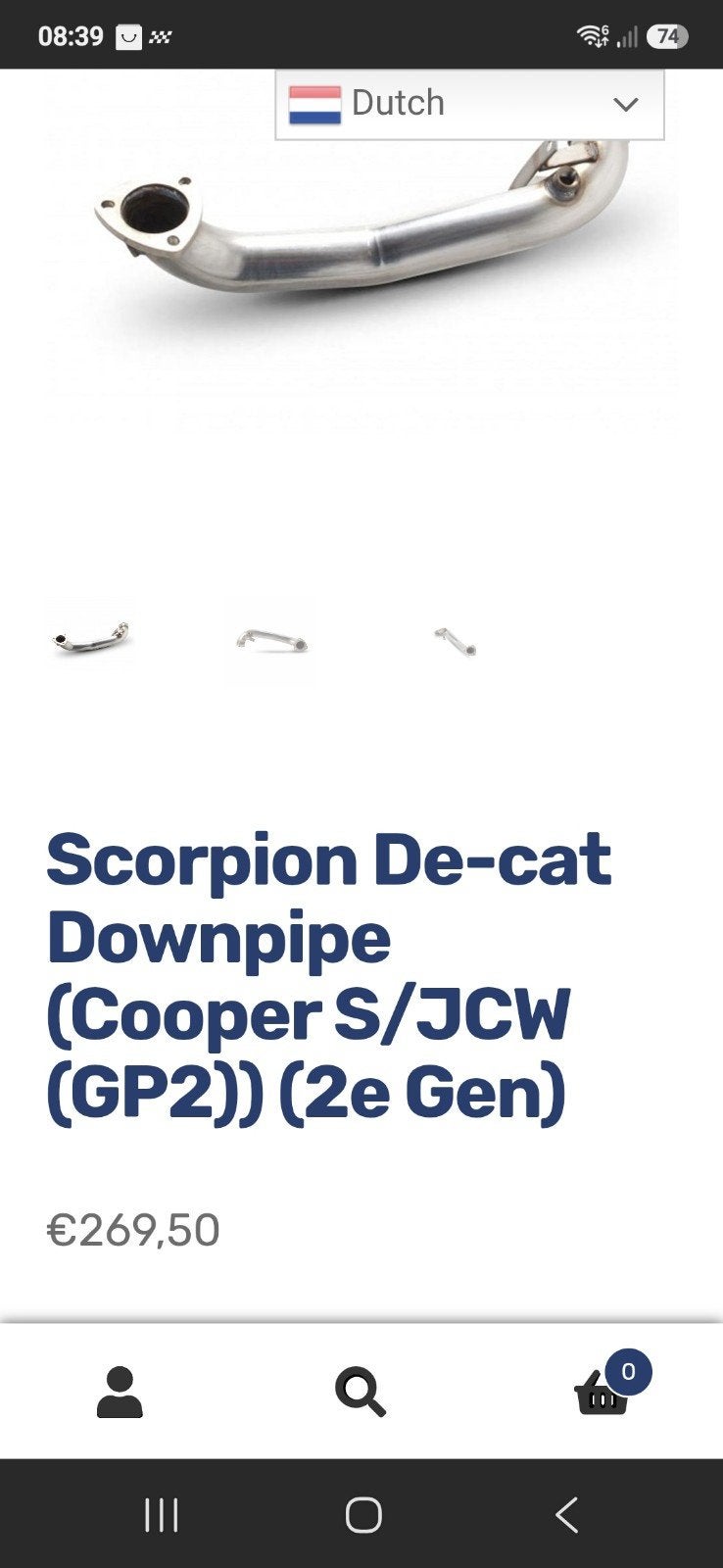 r56 cooper s scorpion decat downpipe., Auto-onderdelen, Uitlaatsystemen, Ophalen, Gebruikt, Mini