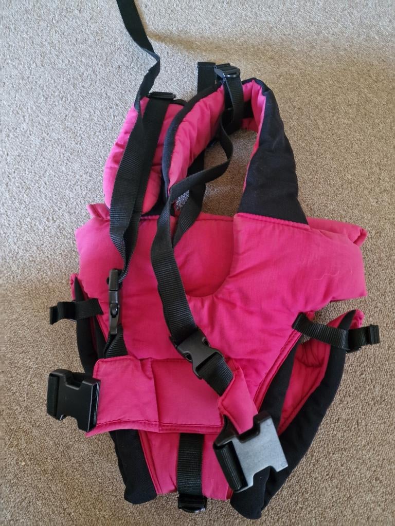 Roze draagzak met vrolijke smiley, Gebruikt, Buik, Draagzak, Ophalen
