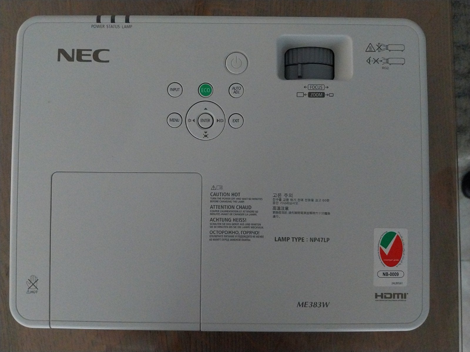 NEC ME383W Beamer, Zo goed als nieuw, LCD, Overige resoluties, NEC