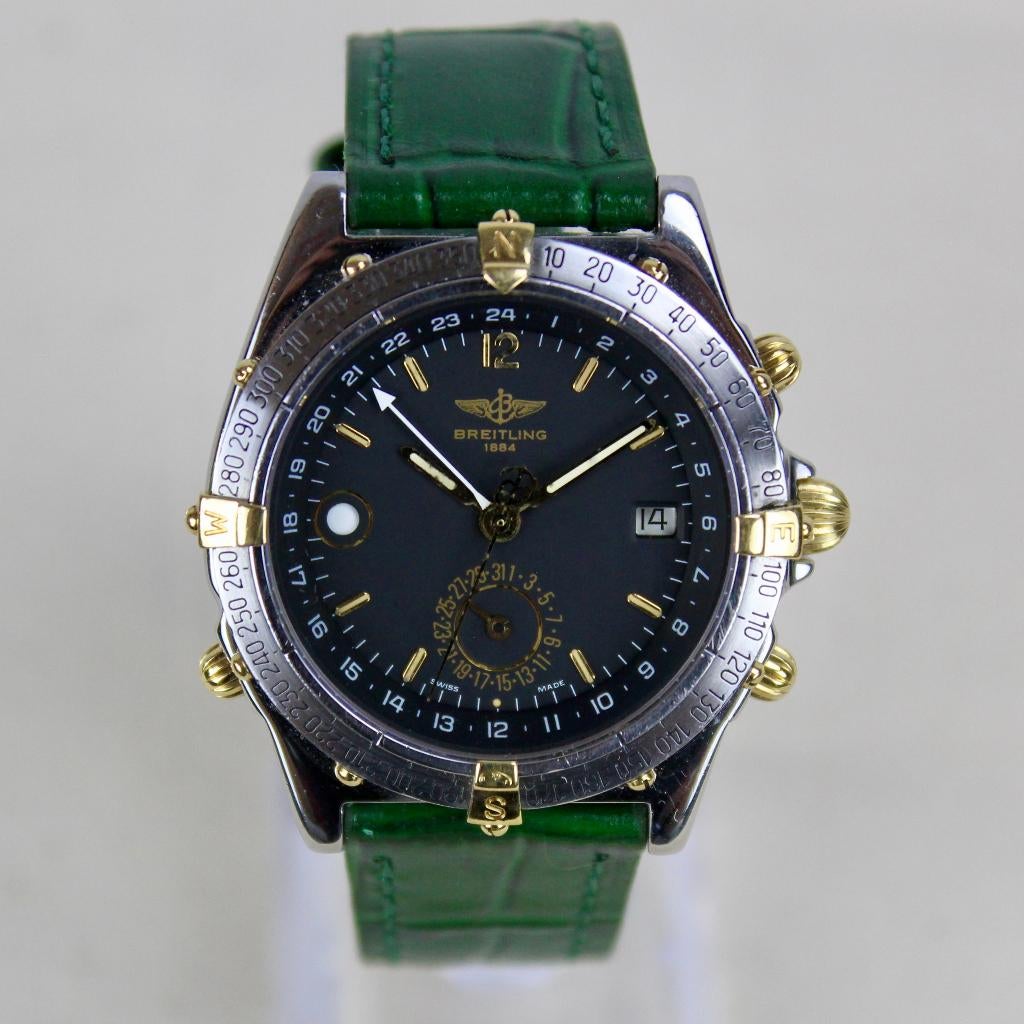 Breitling Duograph - B15047, Sieraden, Tassen en Uiterlijk, Horloges | Heren, Gebruikt, Polshorloge, Breitling, Staal, Leer, Ophalen of Verzenden