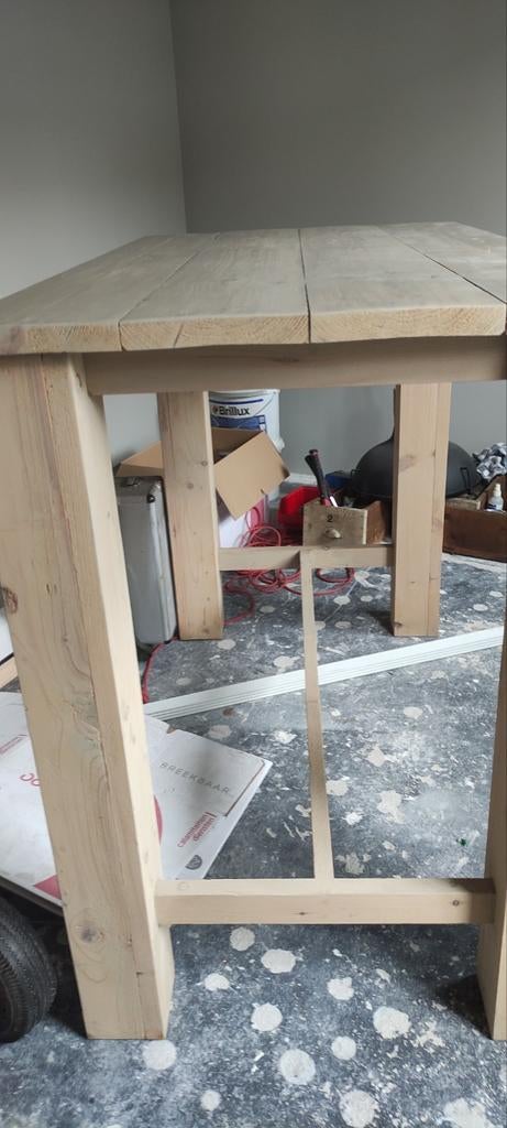 Robuuste houten bartafel / statafel, Huis en Inrichting, Tafels | Statafels, Ophalen of Verzenden, Gebruikt