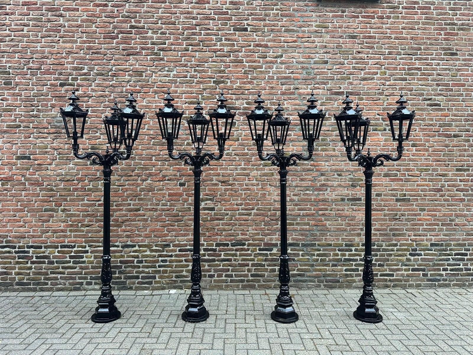 Luxe klassieke lantaarnpaal 4x, Tuin en Terras, Buitenverlichting, Ophalen, Gebruikt, Minder dan 50 watt, Staande lamp