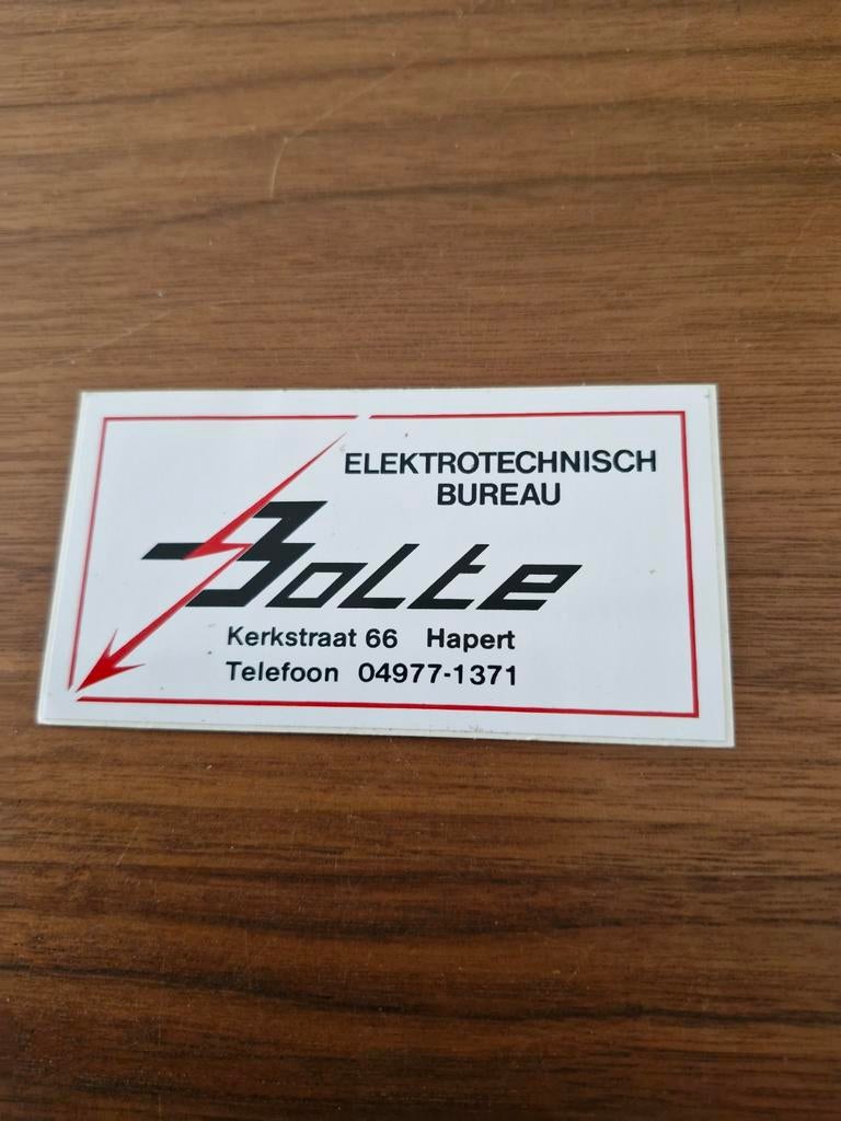 7852 Sticker Elektrotechnisch Bureau Bolte, Ophalen of Verzenden, Zo goed als nieuw