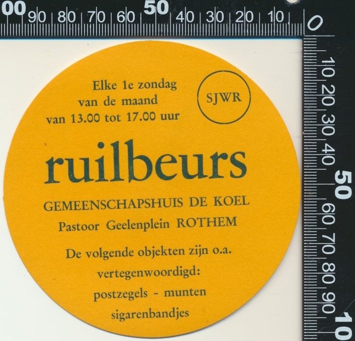 Sticker: SWJR - Ruilbeurs - Rothem, Verzenden, Zo goed als nieuw, Bedrijf of Vereniging