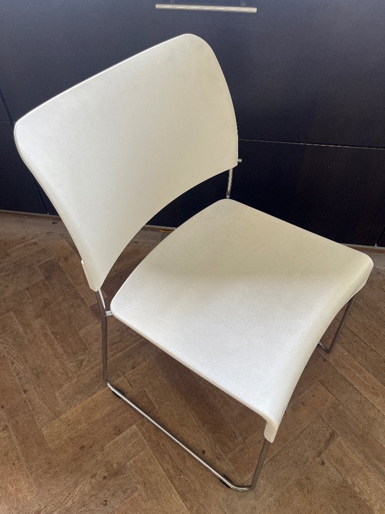 Vitra SIM stoelen – Jasper Morrison – wit, Ophalen, Gebruikt, Wit, Metaal