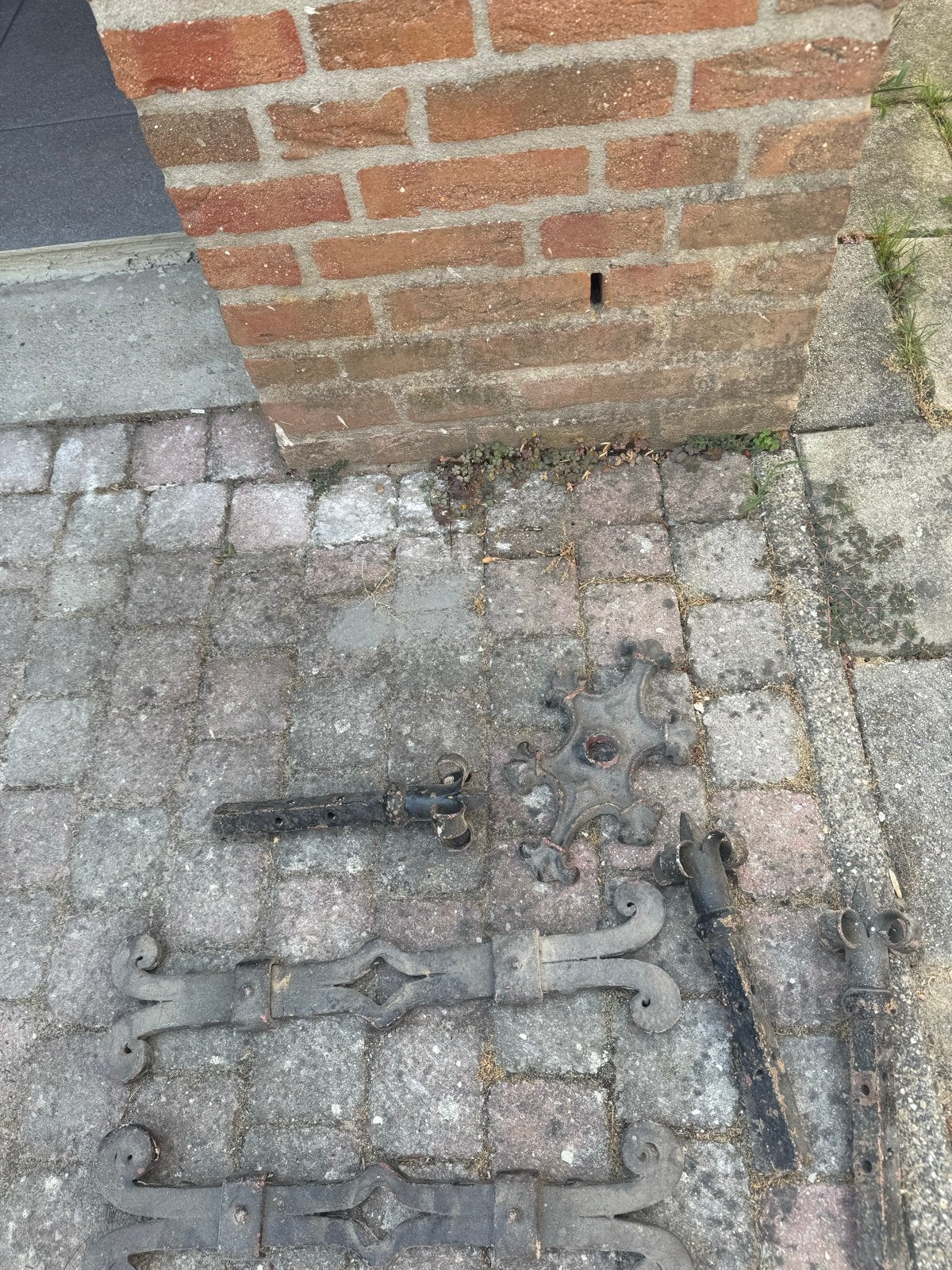 Brocante Muurankers, rozet en Deurbeslag smeedijzer, Ophalen of Verzenden