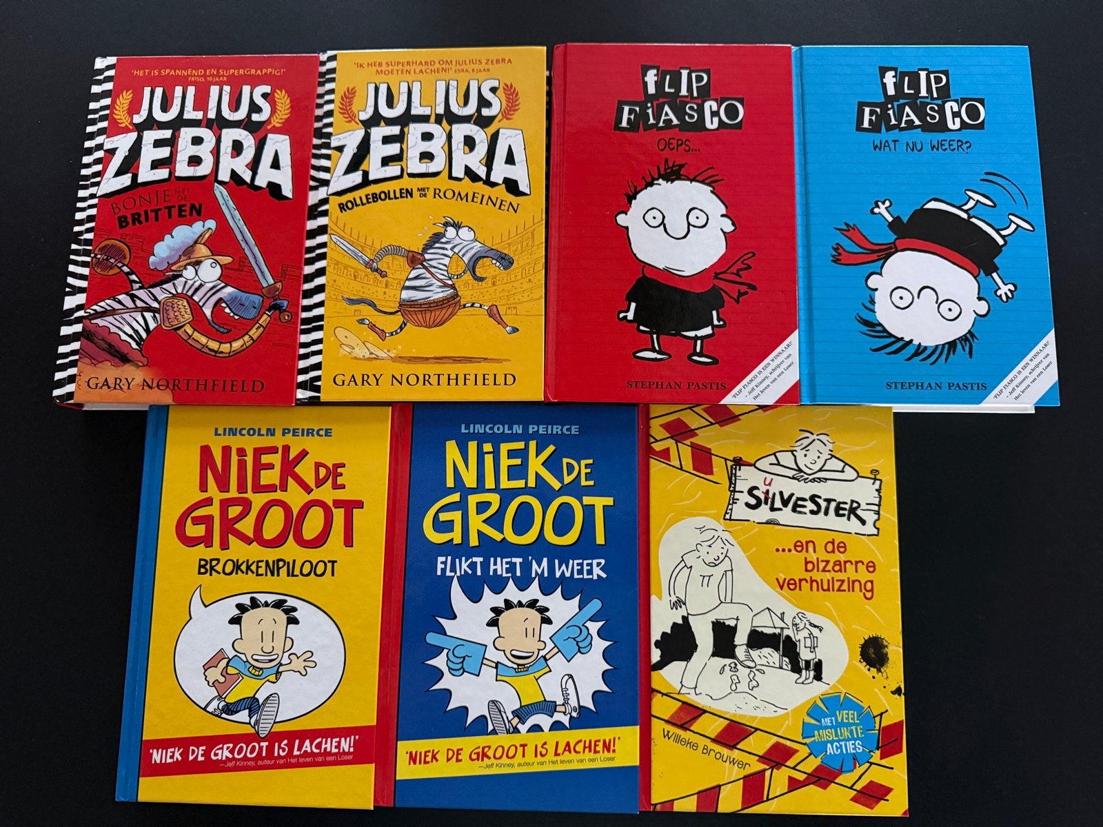 Kinderboekenpakket: Julius Zebra, Flip Fiasco, Niek de Groot, Ophalen, Zo goed als nieuw, Fictie algemeen