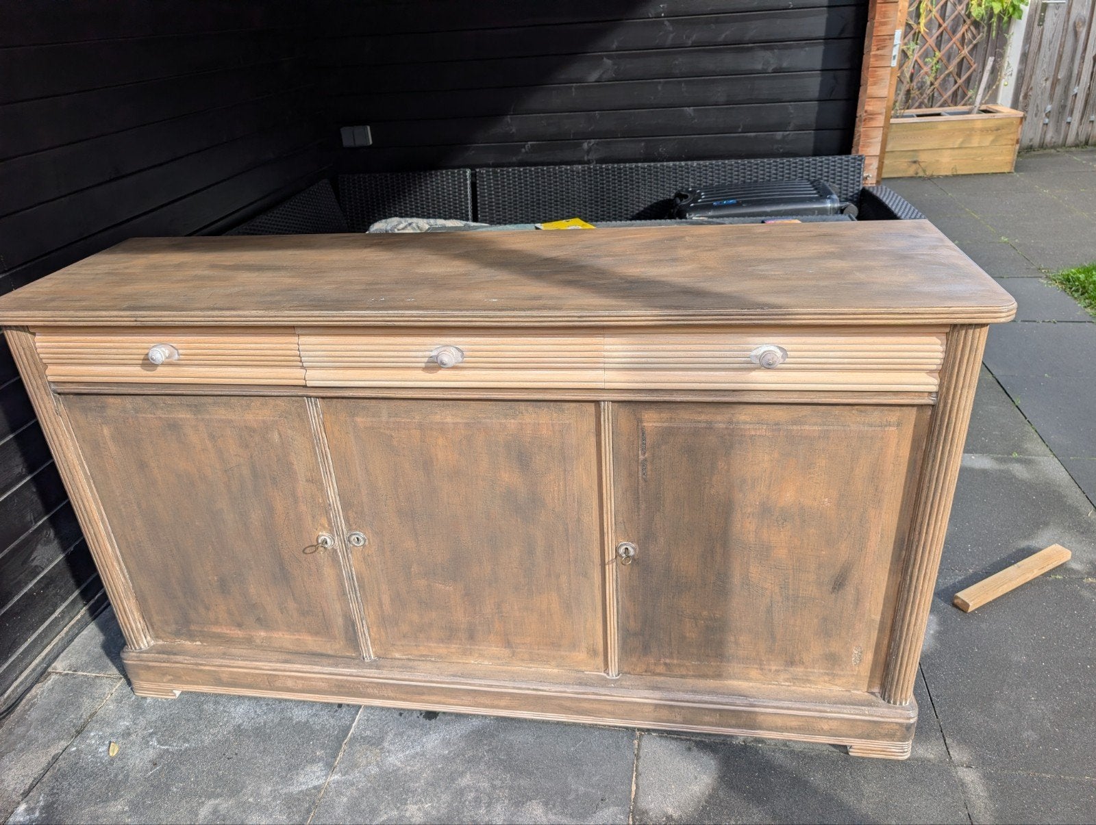 Gratis eikenhouten dressoir met lades en sleutels, Ophalen, Gebruikt, Met lade(s), 150 tot 200 cm