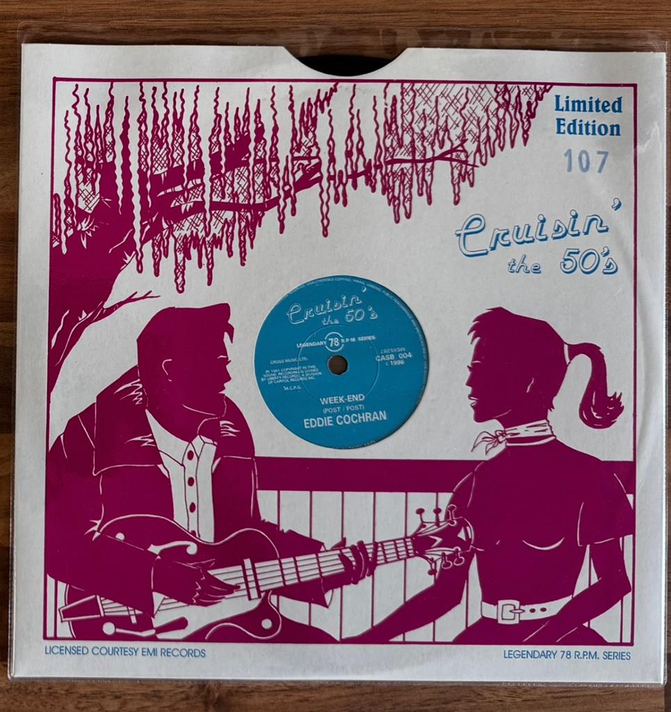 Eddie Cochran 78 toeren vinyl Weekend, 10 inch, Ophalen of Verzenden, Zo goed als nieuw, Rock-'n-Roll