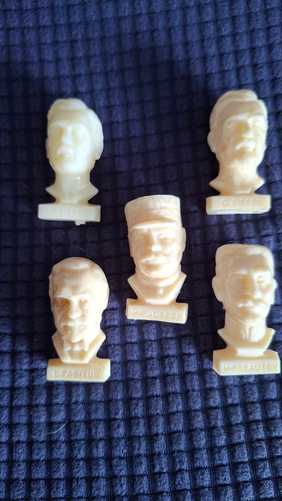 5 Franse kunststof kopstukken - Collectors item, Ophalen of Verzenden, Gebruikt, Overige typen