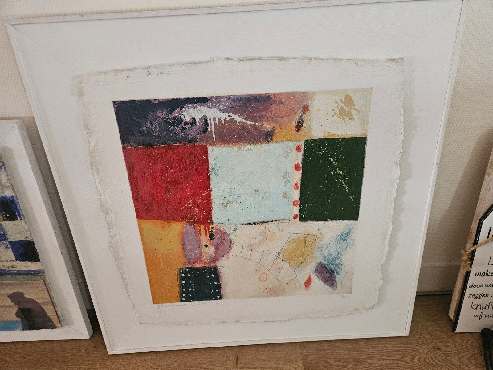 Abstracte Zeefdruk van Alexander Vogels, ingelijst, Ophalen
