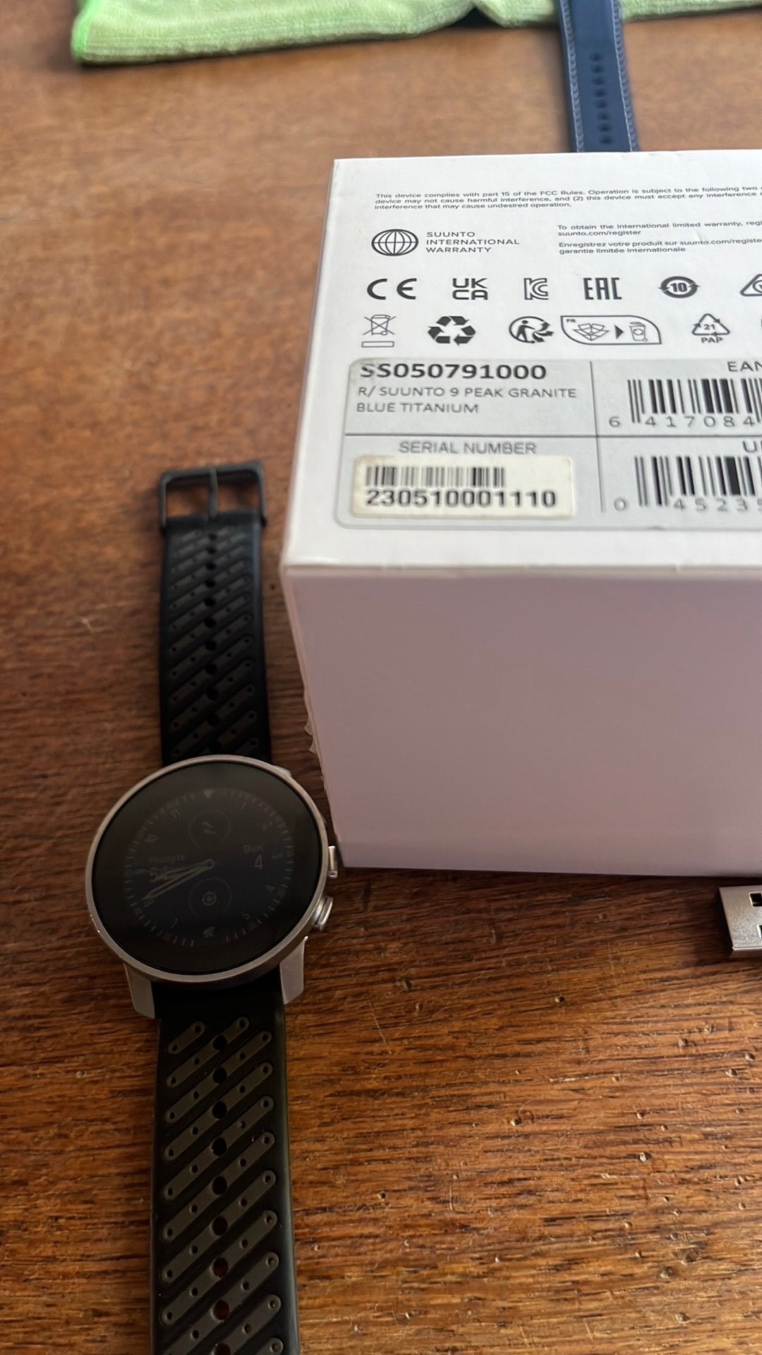 Suunto 9 peak bleu titanium, Ophalen of Verzenden, Zo goed als nieuw, Zwart, Android