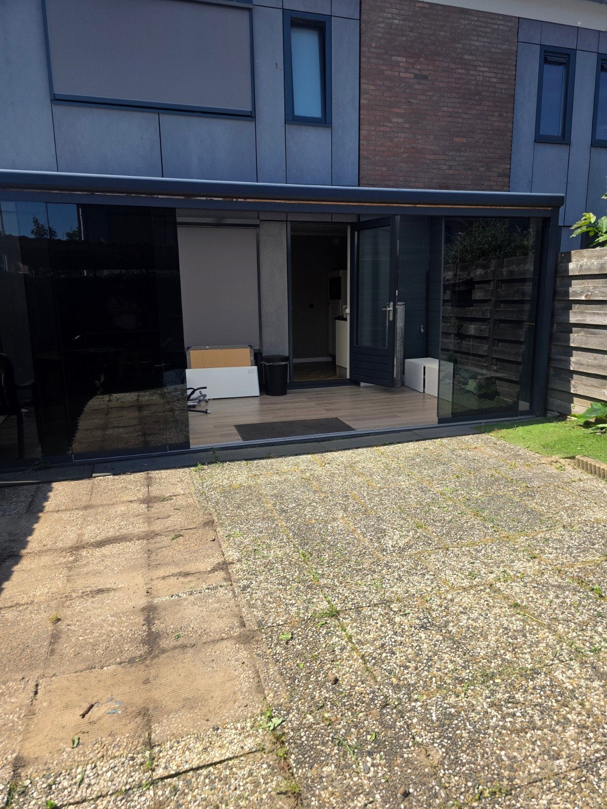 Veranda met glazen schuifwanden (5m x 2.70m), Ophalen of Verzenden