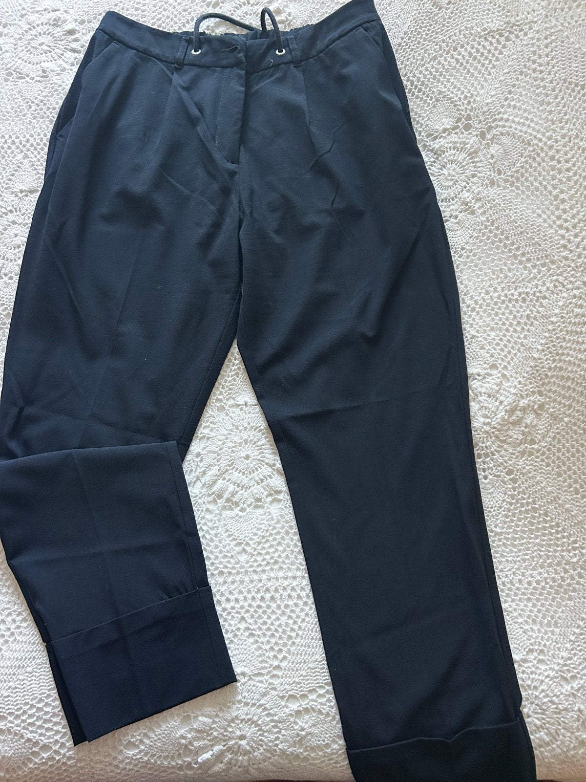 Summum donkerblauwe blouse en broek set, maat 40, Ophalen of Verzenden, Gedragen, Maat 38/40 (M), Blauw