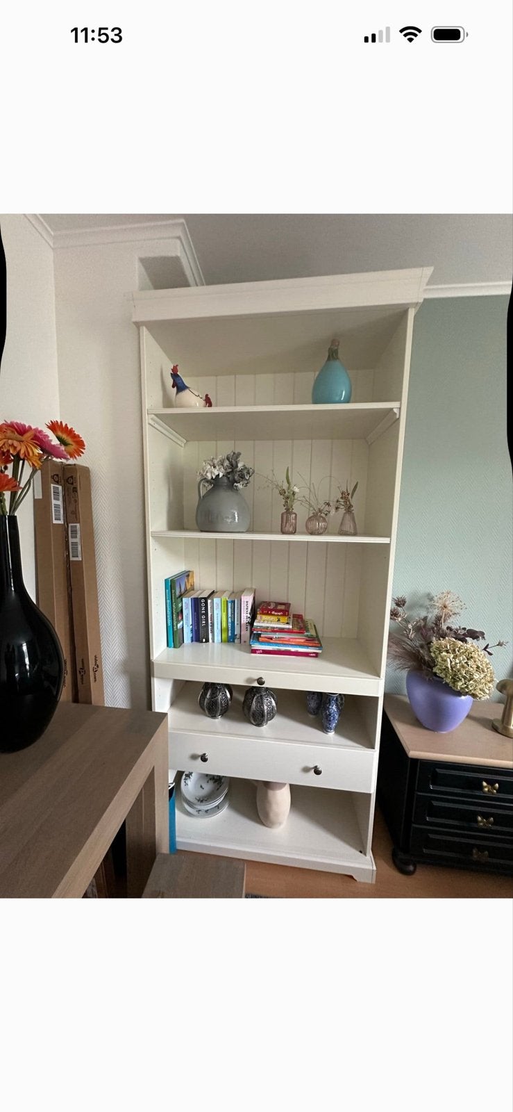 IKEA kast met lade en planken, Huis en Inrichting, Kasten | Boekenkasten, Ophalen, Gebruikt, 200 cm of meer, 50 tot 100 cm