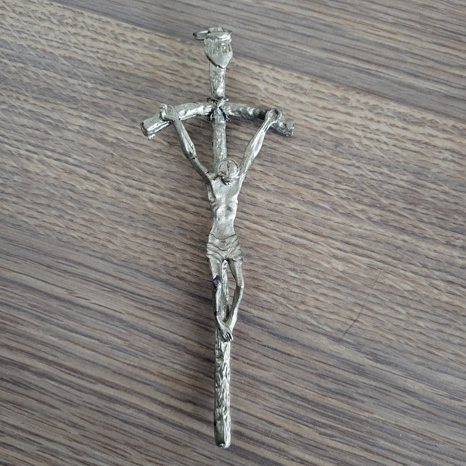 Vintage metalen crucifix / kruisbeeld – 13,5 cm, Ophalen of Verzenden