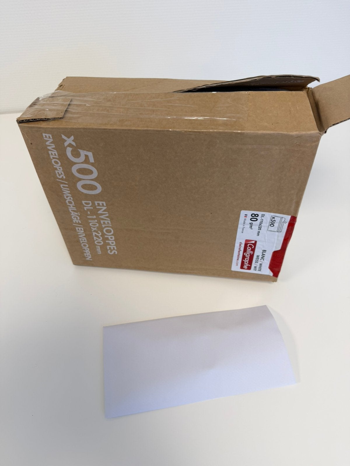 500 stuks Calligraphe DL Enveloppen 110x220 mm Wit Nieuw, Diversen, Nieuw, Ophalen of Verzenden, H, H