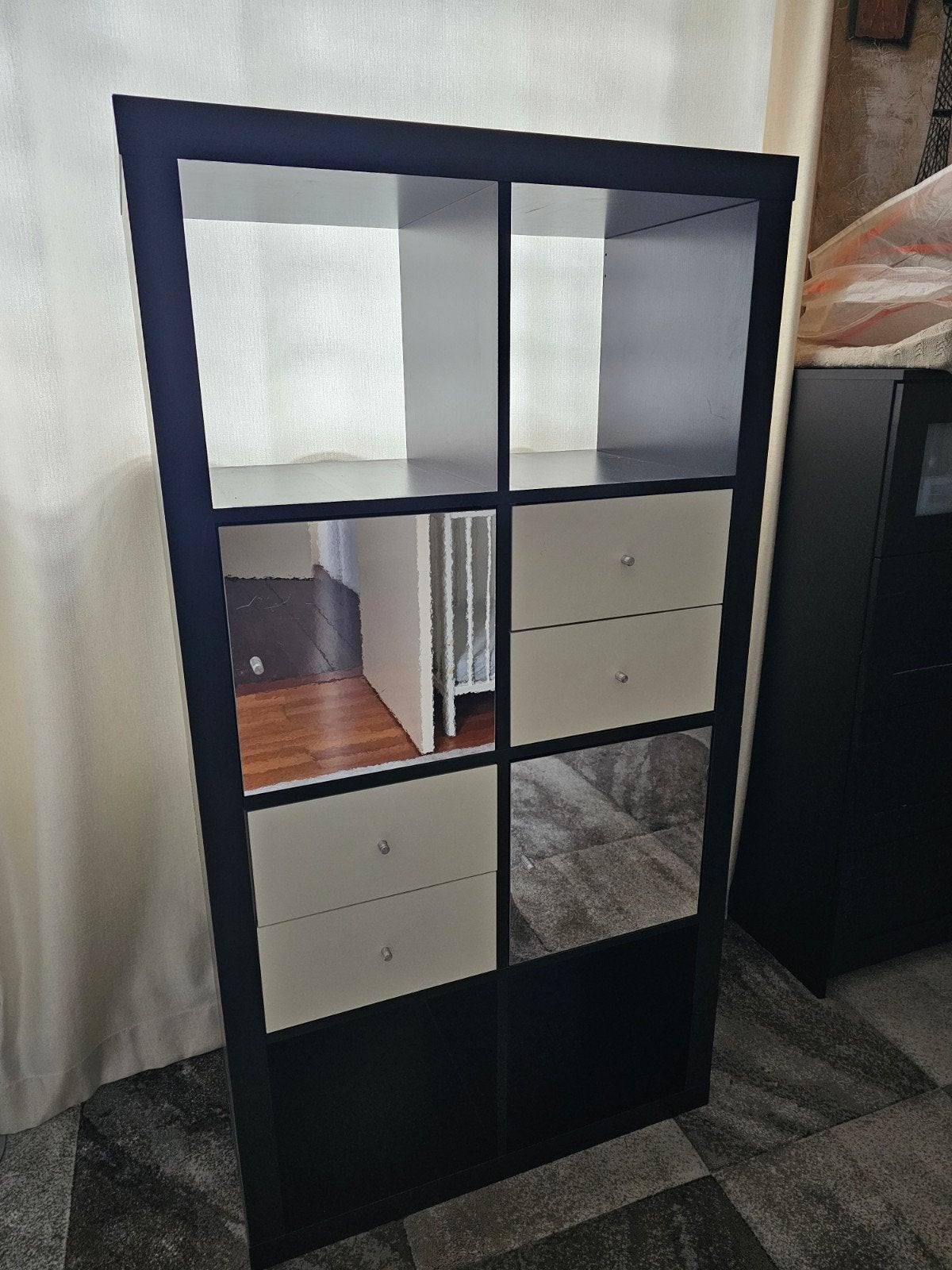Kallax kast donkerbruin/zwart ., Ophalen