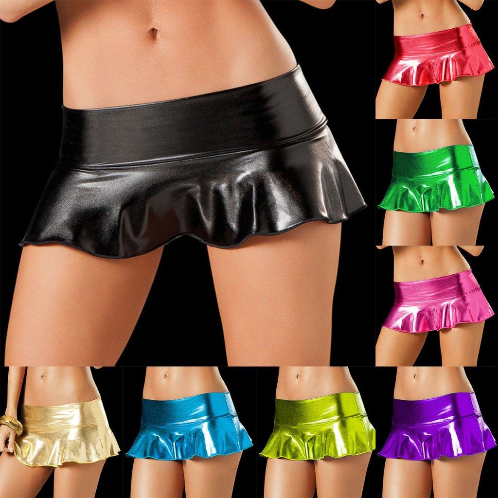 Mini rok metallic / dames vrouwen kort rokje kunst leren, Maat 38/40 (M), Overige kleuren, Verzenden, Nieuw