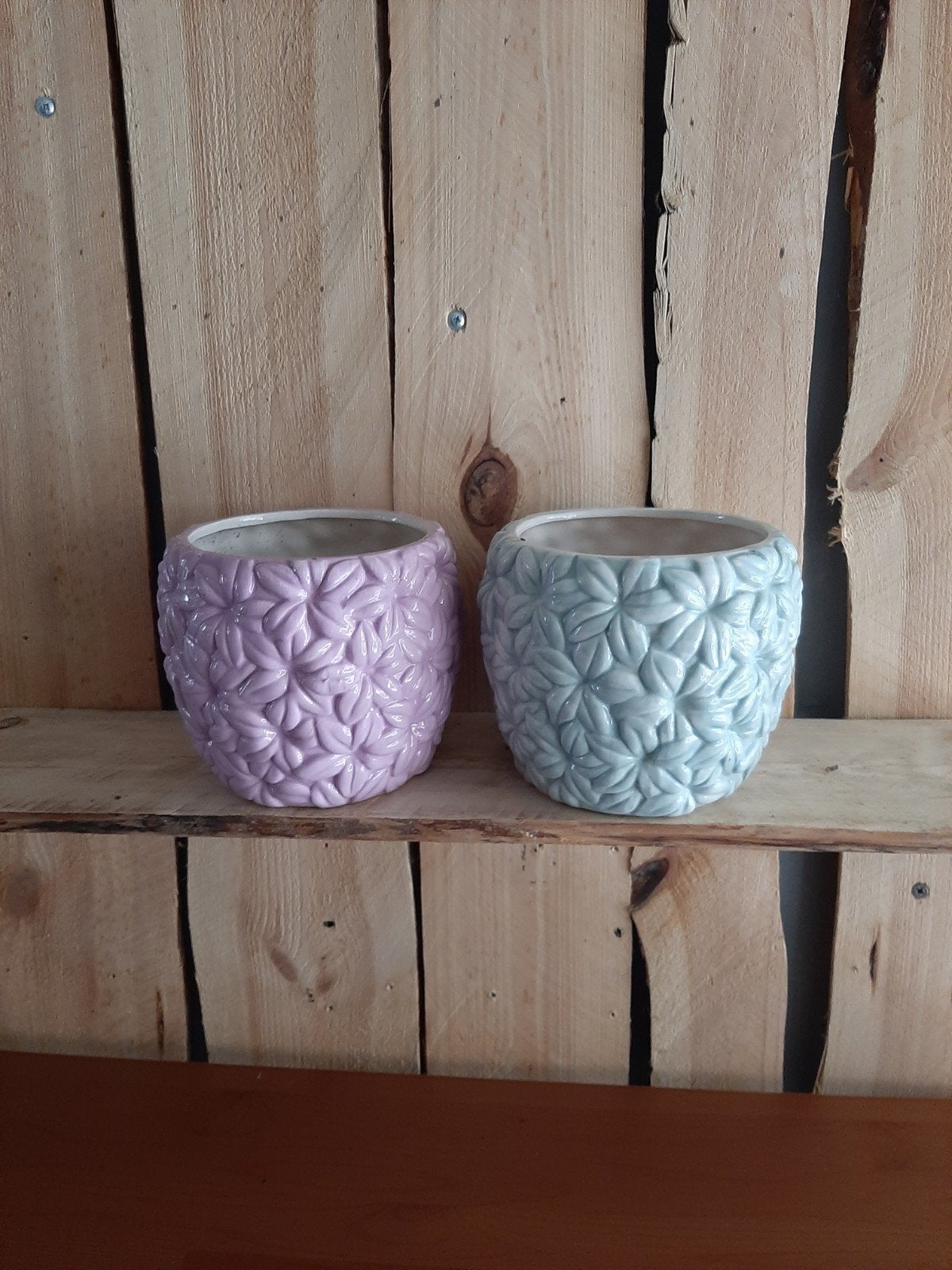 2 leuke bloempotten, Rond, Binnen, Ophalen of Verzenden, Zo goed als nieuw