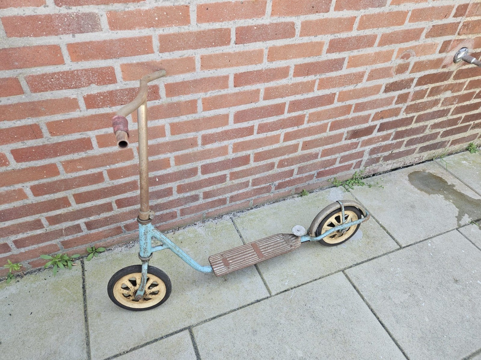 Vintage step, blauw, decoratie, opknapper, Fietsen en Brommers, Steps, Ophalen, Gebruikt, Gewone step, Onbekend