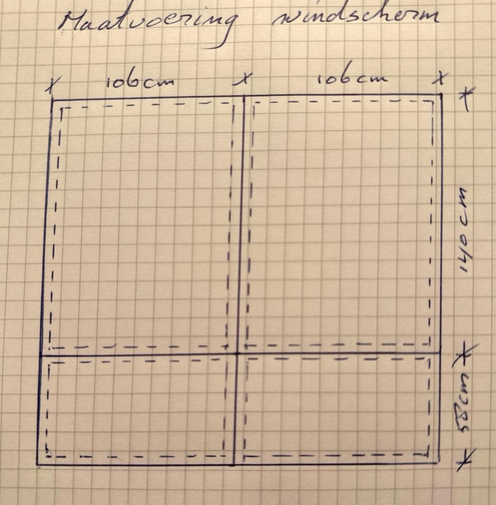 Roestvrijstalen Windscherm, Ophalen of Verzenden, Zo goed als nieuw, 200 cm of meer, 150 tot 200 cm